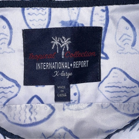 Men's Blue Fish Print Shirt size xl - Picture 5 of 9